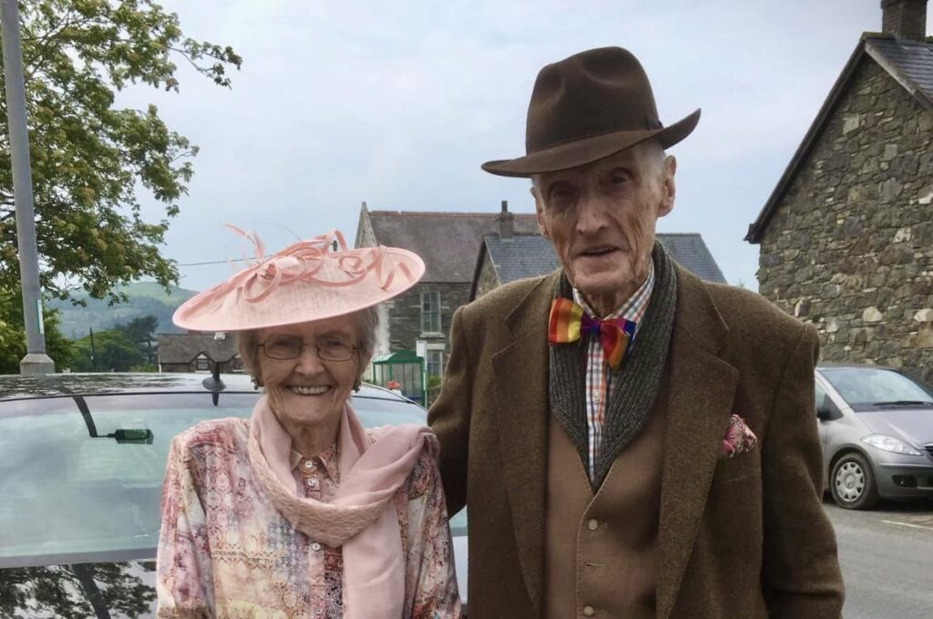Siblings Peggy and Charles pictured together at a local wedding