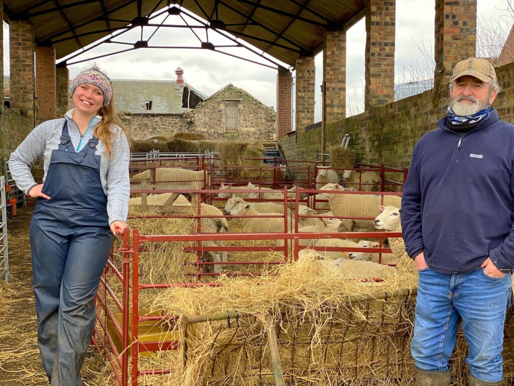 Photo of Maddison Rose-Wilson and Alan of Hadden Farming Group