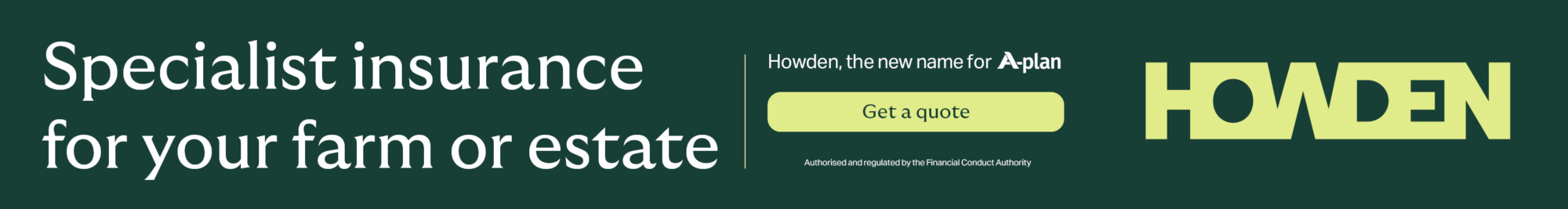Howden Rural Insurance advert on farming news site